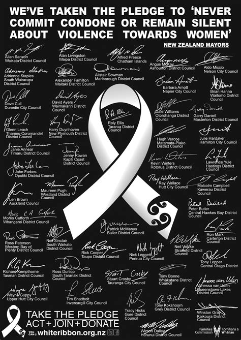 Mayors Sign The White Ribbon Pledge | White Ribbon New Zealand