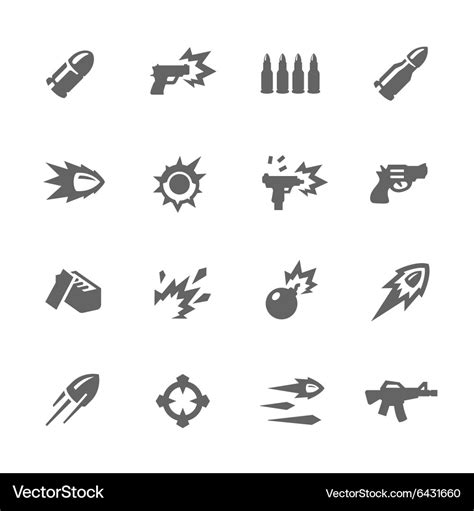 Simple weapon icons Royalty Free Vector Image - VectorStock