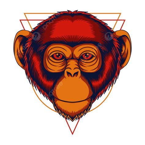 Chimpanzee Vector Art PNG, Chimpanzee Head Vector Illustration, Animal, Ape, Chimpanzee PNG ...