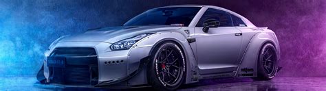 Neon Nissan GT-R Digital Art 4K Wallpaper