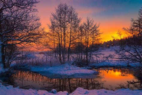 Winter Evening | Winter scenery, Winter landscape, Winter scenes