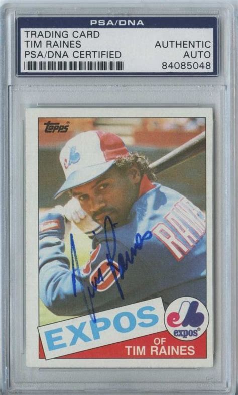 Tim Raines 1985 Topps #630 Expos signed auto autograph – PSA/DNA ...