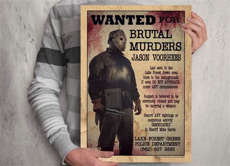 Jason Voorhees wanted Poster - Etsy