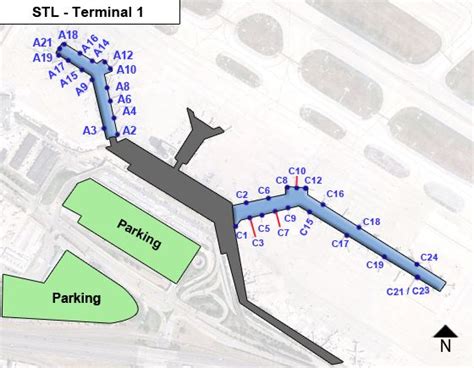 Lambert St Louis Airport STL Terminal 1 Map