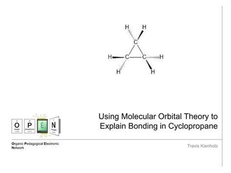 Using molecular orbital theory to explain bonding in cyclopropane