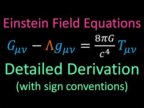 Relativity 107f: General Relativity Basics - Einstein Field Equation Derivation (w/ sign ...