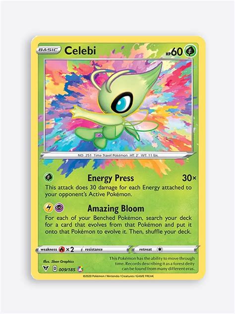 Vivid Voltage Amazing Rare Celebi Pokemon Card - Gold Pokemon Cards