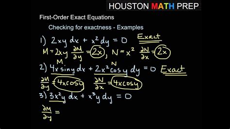 Exact Differential Equations - Intro - YouTube