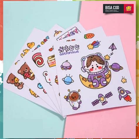 Jual Stiker lucu aeshtetic mini dan imut korea sticker tempel di HP ...