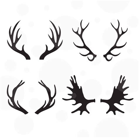 Antlers SVG Set of 4 vectors Cut File for Silhouette and