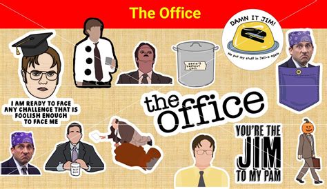 The Office PNG Stickers Digital Download | Etsy