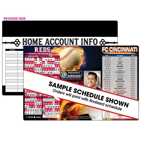 Cincinnati Baseball & Soccer Magnetic Schedule