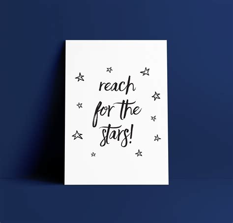 Reach For The Stars Art Print Printable Poster Quote | Etsy