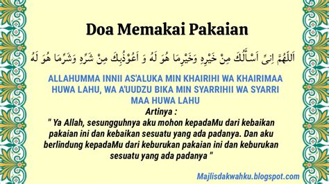 (BARU) Bacaan Doa Memakai Pakaian Baru dan Lama Teks Arab Yang Harus ...