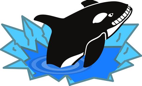 Clipart - Evil Orca Cartoon Looking and Smiling with teeth