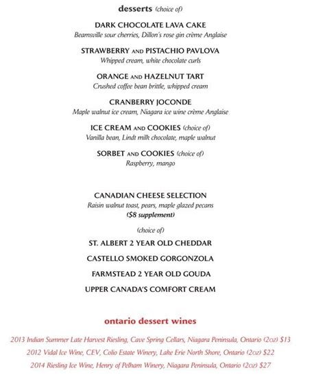 Menu at 360 Restaurant, Toronto