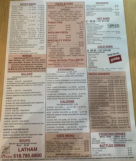 Menu for Taste of Italy in Latham, NY | Sirved