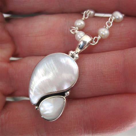 Kidney Donor Pendant- Sterling Silver, Mother of Pearl & Seed Pearl ...