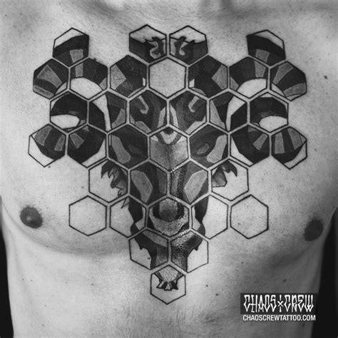 Geometric zodiac Aries tattoo – Tattoo Studio München | CHAOS CREW ...