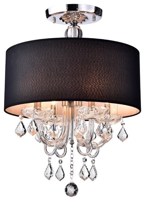 Antal 4-Light Black Semi-Flush Mount - Contemporary - Flush-mount Ceiling Lighting - by GZN ...