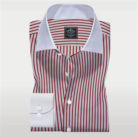 Red And White Stripes Formal Shirt Panache Bespoke Custom Made Shirt ...