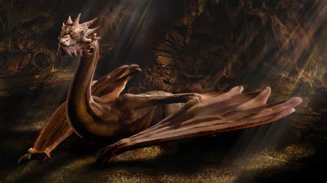 #Dragon The Hobbit #Smaug #Winged Dragon Of Middle-Earth Smaug The Golden #Fire-breathing #4K # ...