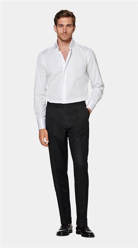 White Twill Slim Fit Shirt in Egyptian Cotton | SUITSUPPLY US