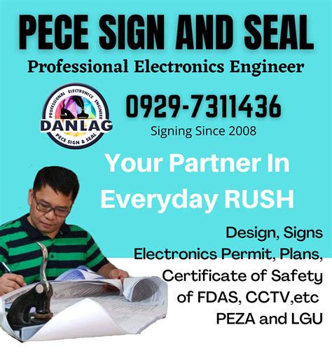 PROFESSIONAL ELECTRONICS ENGINEER SIGN AND SEAL, ELECTRONICS PLANS, PERMIT,