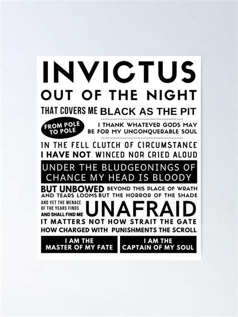 "Invictus poem by William Ernest Henley!" Poster for Sale by LaziniArts ...