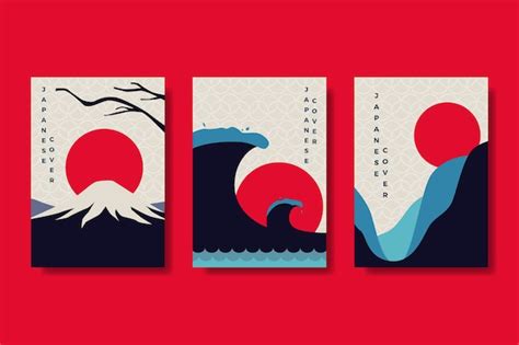 Free Vector | Minimalist japanese cover collection theme