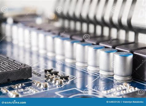 Circuit Board with Capacitors Stock Photo - Image of digital ...