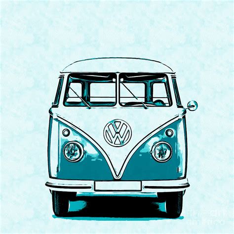 VW Van Graphic Artwork Digital Art by Edward Fielding