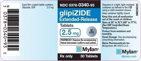 Glipizide ER - FDA prescribing information, side effects and uses