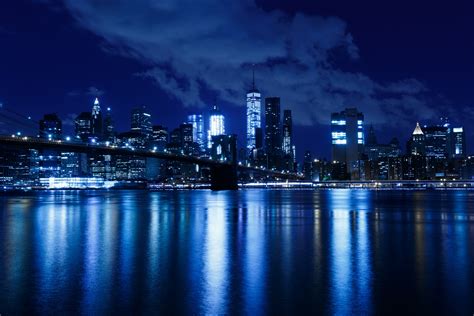 New York Night Skyline Free Stock Photo - Public Domain Pictures