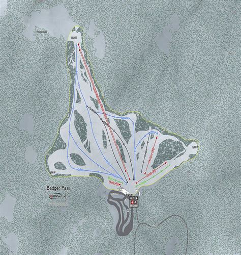 Badger Pass Ski Trail Map - Art Print | Powderaddicts