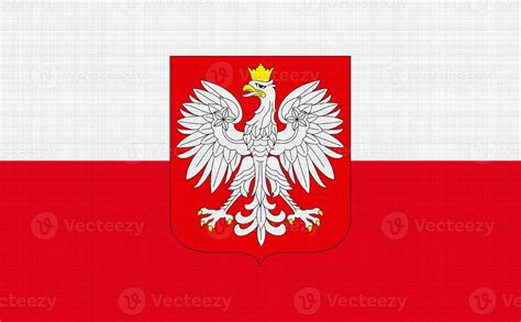 Flag and coat of arms of Poland on a textured background. Concept ...