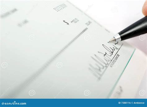 Bank check signature stock photo. Image of dollar, bank - 7388116