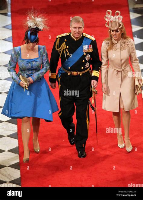 The duke of york with his daughters beatrice left eugenie hi-res stock ...