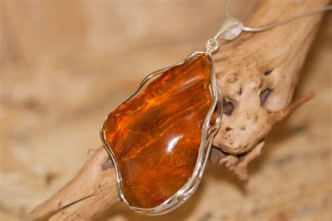 Large Amber Pendant in Sterling Silver. Amber necklace, silver pendant. Baltic Amber jewelry ...