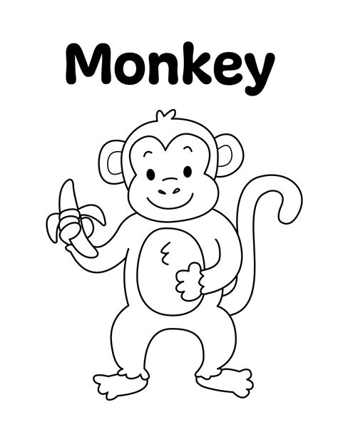 Playful Monkey Coloring Page