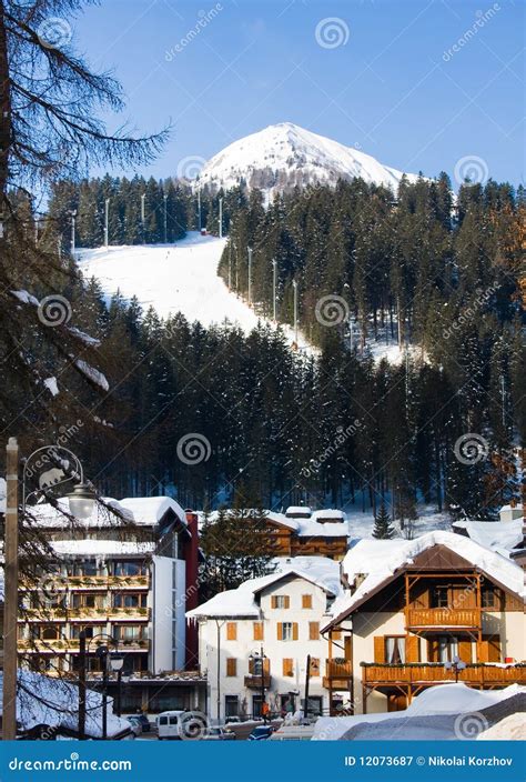 Ski Resort Madonna Di Campiglio Stock Image - Image of peak, season ...