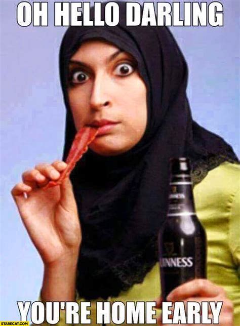 Oh hello darling you’re home early muslim woman wife eating meat ...