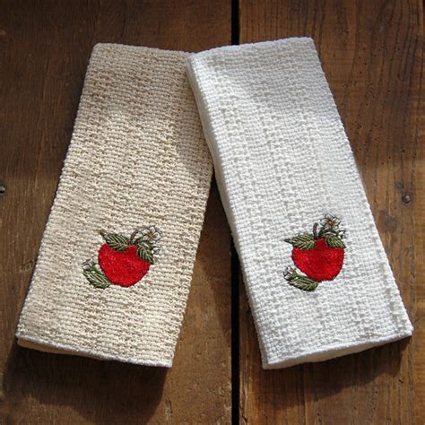 24″x15″ Cotton Kitchen Towel with Decorative Embroidery