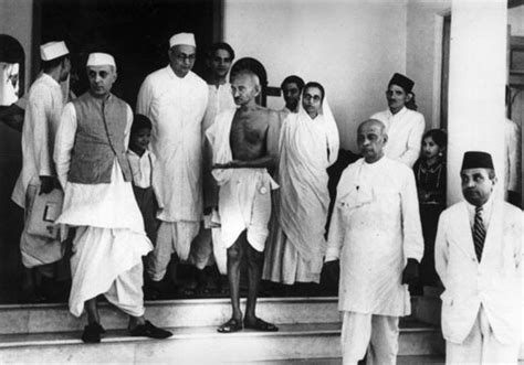 Mahatma Gandhi with Jawaharlal Nehru and Sardar Vallabhai Patel during ...