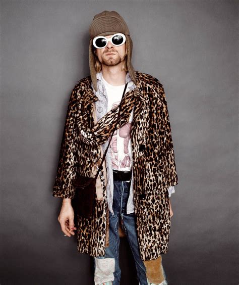 Kurt Cobain Grunge in Leopard Coat | Fashion, Kurt cobain style, 90s ...