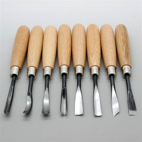 8Pcs Hand Wood Carving Knife Tools Chip Detail Chisel Set Tool for Woodworking | eBay