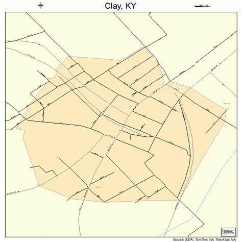 Clay Kentucky Street Map 2115202