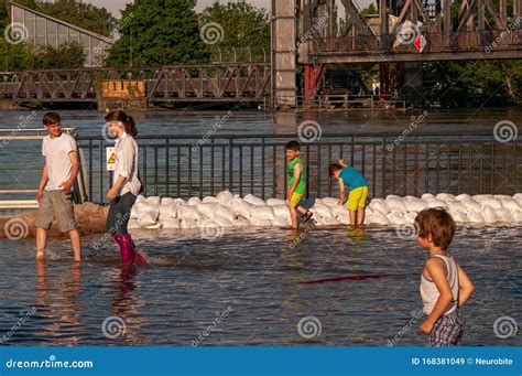 Huge Flooding of Elbe River in Downtown of Magdeburg, City Center, Magdeburg, Germany, in June ...