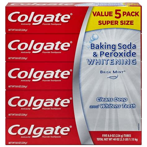 Product of Colgate Baking Soda and Peroxide Whitening Toothpaste, 5 pk./8 oz. - Walmart.com ...