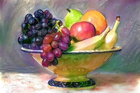 Watercolor Painting Fruit Still Life at PaintingValley.com | Explore ...